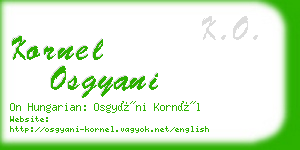 kornel osgyani business card